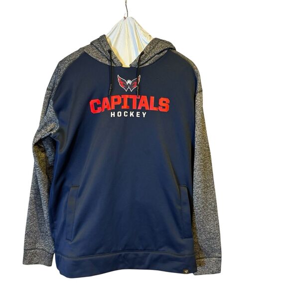 Washington Capitals Jacket Men's 2XL NHL Blue Gray Red Hoodie Jacket Fanatics - Picture 8 of 16